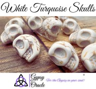 White Turquoise Skull Charm 15mm