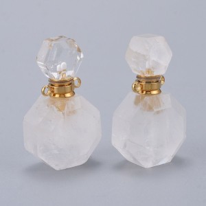 Faceted Natural Openable Perfume Bottle Pendants