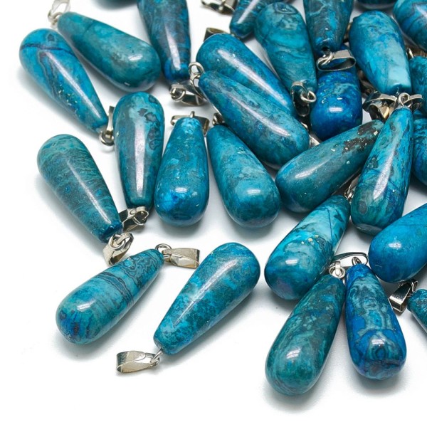 Dyed Natural Blue Agate Pendants