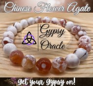 Chinese Flower Agate Bracelet