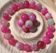 Dragon Fruit (dyed) Chalcedony Bracelet