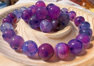 Purple Dragon's Vein Agate Bracelet