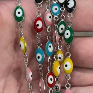 Evil Eye Stainless Steel Adjustable Bracelet