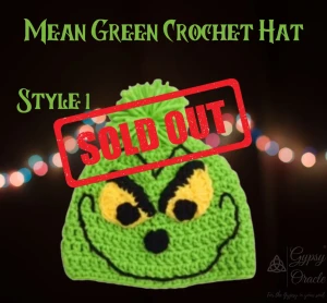 Mean Green Crochet Holiday Hat
