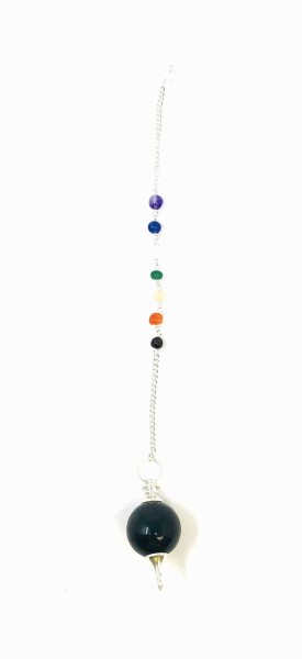 Black Agate Chakra Chain Ball Pendulum
