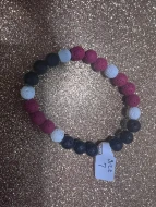 Red White Black Lava Bracelet