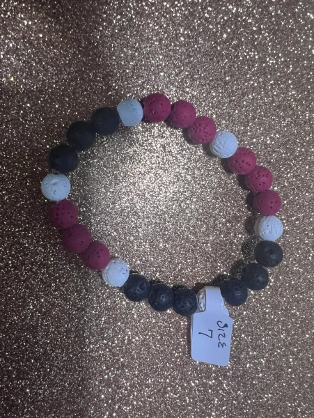 Red White Black Lava Bracelet