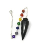 Black Agate Chakra Chain DROP pendulum