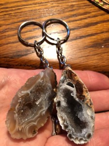 Druzy Agate Geode Keychain