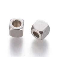 304 Stainless Steel Spacer Cube Beads