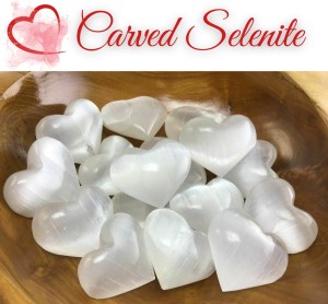 Hand Carved Selenite Heart