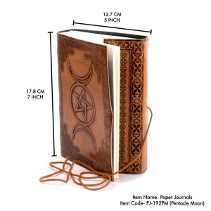 Leather Handmade Journal Pentacle Moon