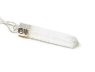 Single point Pencil Pendant Selenite