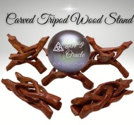Carved Tripod Wood Stand Holder