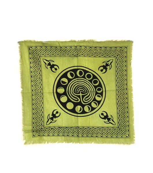 Vrinda Altar Tarot Cloth Green Phases of Moon